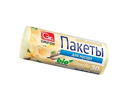Мешки для мусора 30 л, ароматизированные, Ваниль, бежевые, в рулоне 20 шт., ПНД, 9 мкм, 560х530 мм, GRIFON Aroma, 101-020 V в Нижневартовске