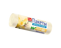Мешки для мусора 60 л, ароматизированные, Ваниль, бежевые, в рулоне 20 шт., ПНД, 9 мкм, 650х550 мм, GRIFON Aroma, 101-023 V в Нижневартовске