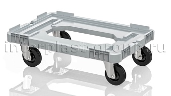 Тележка пластиковая с отверстием без тормозов серая в Нижневартовске Тележка пластиковая с отверстием без тормозов серая в Нижневартовске