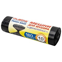 Мешки для мусора 160 л, черные, в рулоне 10 шт., ПВД, 30 мкм, 1200х900 мм, LAIMA ULTRA, 607694 в Нижневартовске