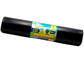 Мешки для мусора 200 л, ароматизированные, черные, в рулоне 10 шт., ПВД, 100 мкм, 1200х800 мм, Добрыня, Dob20010black в Нижневартовске