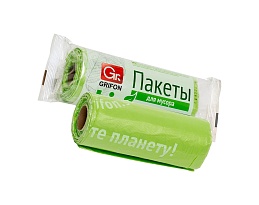 Мешки для мусора 30 л, биоразлагаемые, на втулке, зеленые, в рулоне 20 шт., ПНД, 12 мкм, 600х500 мм, GRIFON Bio, 100-031 в Нижневартовске