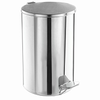Ведро для мусора с педалью, усиленное, Титан, 20 л, кольцо под мешок, нержавеющая сталь, хром в Нижневартовске