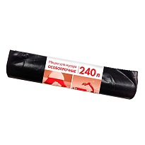Мешки для мусора 240 л, черные, в рулоне 10 шт., ПВД 100 мкм, 1350х900 мм, Концепция Быта, 603887 в Нижневартовске
