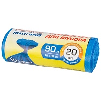 Мешки для мусора 90 л, синие, в рулоне 20 шт., ПНД, 14 мкм, 900х700 мм, LAIMA ULTRA, 607693 в Нижневартовске