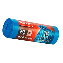 Мешки для мусора 160 л, синие, в рулоне 10 шт., ПВД, 21 мкм, 1200х870 мм, PACLAN Big&Strong, 604075 в Нижневартовске