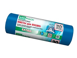 Мешки для мусора 30 л, ароматизированные, синие, в рулоне 20 шт., ПНД, 12 мкм, 600х500 мм, EXTRA, 3020501 в Нижневартовске