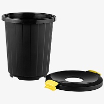 Мусорный бак с крышкой - воронкой на колесах 105 л темно-серый 105 темно-серый в Нижневартовске