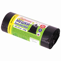 Мешки для мусора 30 л, черные, в рулоне 30 шт., ПНД, 7 мкм, 550х480 мм, Любаша, 608089 в Нижневартовске