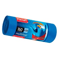 Мешки для мусора 160 л, с ушками, синие, в рулоне 10 шт., ПВД, 30 мкм, 1250х900 мм, PACLAN Multitop, 604064 в Нижневартовске