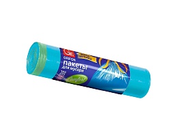 Мешки для мусора 35 л, с завязками, голубые, в рулоне 20 шт., ПНД, 12 мкм, 560х530 мм, GRIFON, 101-061 в Нижневартовске