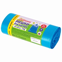 Мешки для мусора 35 л, синие, в рулоне 30 шт., ПНД, 10 мкм, 600х500 мм, Любаша, 608091 в Нижневартовске