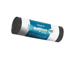 Мешки для мусора 120 л, черные, в рулоне 10 шт., ПНД, 14 мкм, 1100х700 мм, SIBIRSKAYA, 101-008 S в Нижневартовске