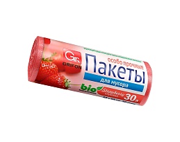 Мешки для мусора 30 л, ароматизированные, Клубника, красные, в рулоне 20 шт., ПНД, 9 мкм, 560х530 мм, GRIFON Aroma, 101-020 K в Нижневартовске