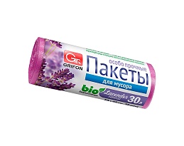 Мешки для мусора 30 л, ароматизированные, Лаванда, сиреневые, в рулоне 20 шт., ПНД, 9 мкм, 560х530 мм, GRIFON Aroma, 101-020 La в Нижневартовске