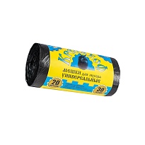 Мешки для мусора 20 л, с ушками, черные, в рулоне 30 шт., ПНД, 10 мкм, 550х440 мм, Крепакоф, 4607075710221 в Нижневартовске
