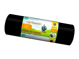 Мешки для мусора 180 л, ароматизированные, черные, в рулоне 10 шт., ПВД, 100 мкм, 1100х930 мм, Добрыня, Dob18010black в Нижневартовске