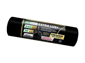 Мешки для мусора 240 л, черные, в рулоне 10 шт., ПВД 60 мкм, 1300х930 мм, EXTRA LUX+, 24010115 в Нижневартовске