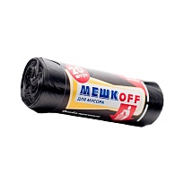 Мешки для мусора 60 л, черные, в рулоне 20 шт., ПНД, 9 мкм, 700х600 мм, МЕШКОFF, 4045 в Нижневартовске